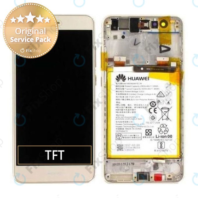 Huawei P10 Lite - Écran LCD + Écran Tactile + Cadre + Batterie (Or Platine) - 02351FSN