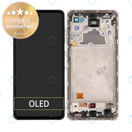 Samsung Galaxy A72 A725F, A726B - Écran LCD + Écran tactile + Cadre (Blanc génial) - GH82-25460D, GH82-25463D, GH82-25624D, GH82-25849D Genuine Service Pack
