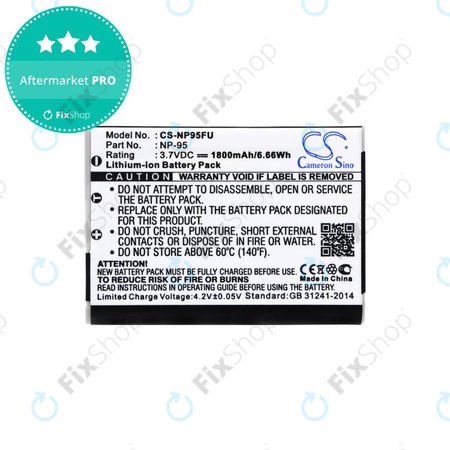 Batterie pour Fujifilm FinePix F30, Ricoh GXR, 1800mAh, Li-Ion, 3.7V, DB-90, HQ