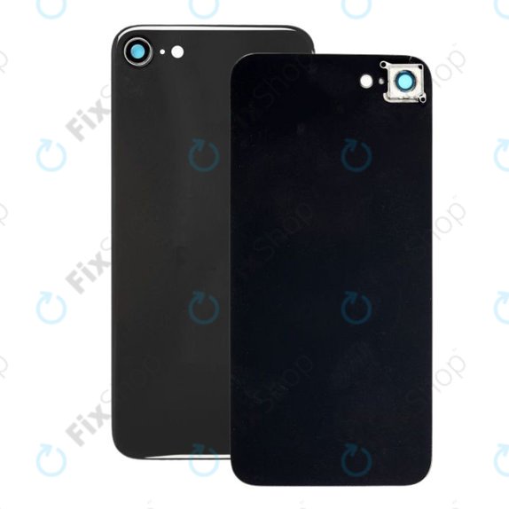 Apple iPhone SE (2e génération 2020) - Verre du boîtier arrière + objectif de l'appareil photo (Noir)