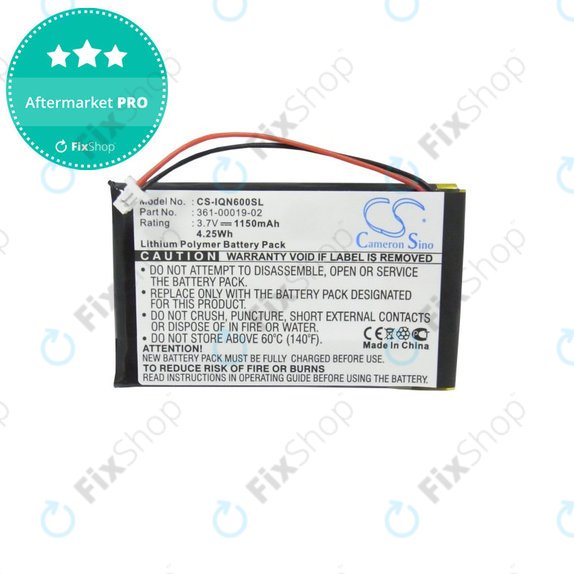 Batterie pour Garmin Nüvi 660, 660 FM, 1150mAh, Li-Pol, 3.7V, 361-00019-02, HQ