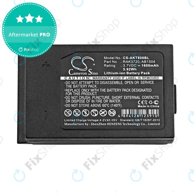 Batterie pour Akerstroms Mercury 8B, Jupiter, Era 150J, 1600mAh, Li-Ion, 3.7V, RAK3720, HQ