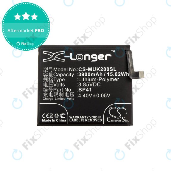 Batterie pour Xiaomi Mi 9T, Redmi K20, 3900mAh, Li-Pol, 3.85 V, BP41, HQ