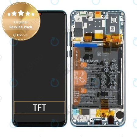 Huawei P30 Lite (2020) - Écran LCD + Ecran Tactile + Cadre + Batterie (Bleu Paon) - 02352PJP