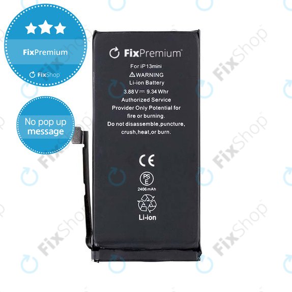 Batterie pour iPhone 13 Mini, 2406mAh, DIAGNOSTIC