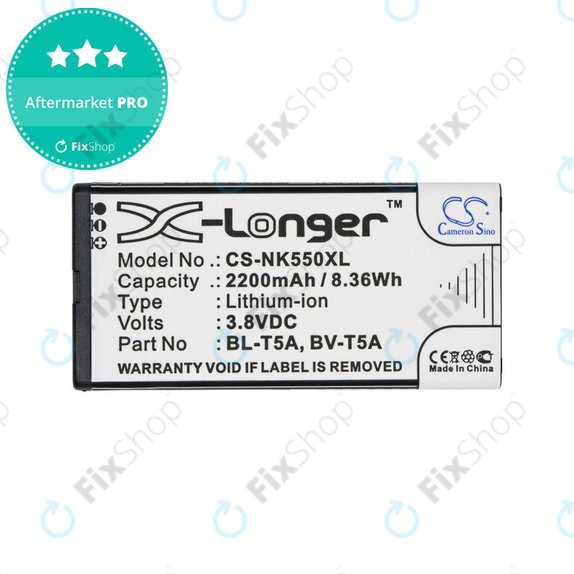 Batterie pour Nokia Lumia 730, 2200mAh, Li-Ion, 3.8V, BL-T5A, HQ