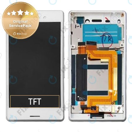 Sony Xperia M4 Aqua E2306 - Écran LCD + Ecran Tactile + Cadre (Blanc) - 124TUL0010A Genuine Service Pack