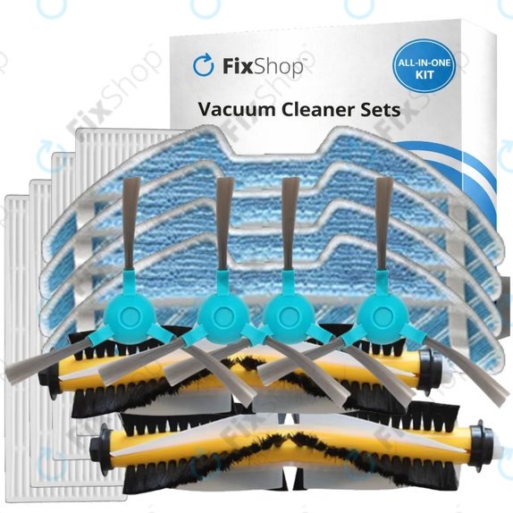 Kit de pièces de rechange pour Sencor SRV9250, 9200, 8250, 6250, 4200 (2x Brosse principale, 4x Filtre, 4x Brosse latérale, 4x Chiffon de vadrouille)