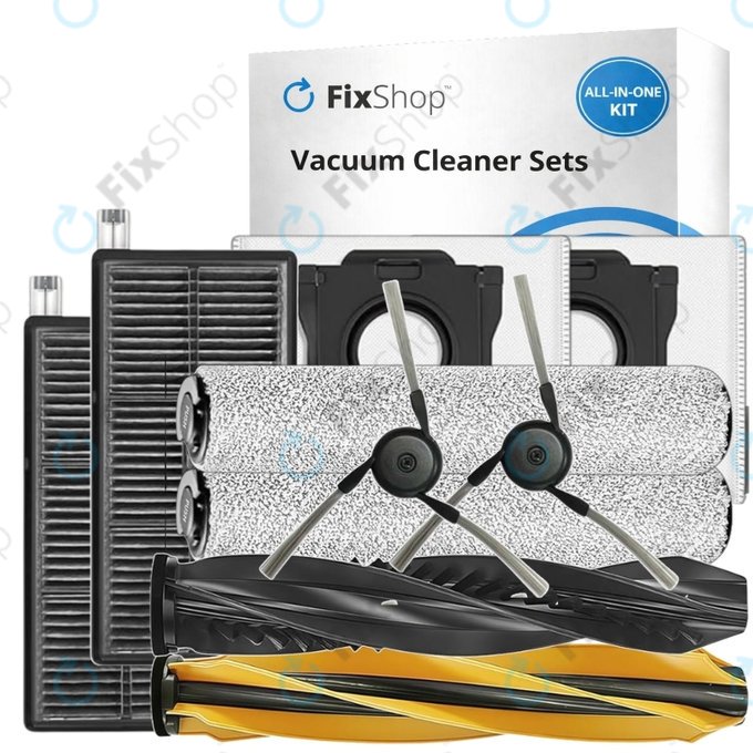 Kit de pièces de rechange pour Dreame Aqua 10, 10 Ultra (1 paire de brosses principales, 2x Filtre, 2x Brosse latérale, 2x Chiffon de vadrouille, 2x Sac à poussière)
