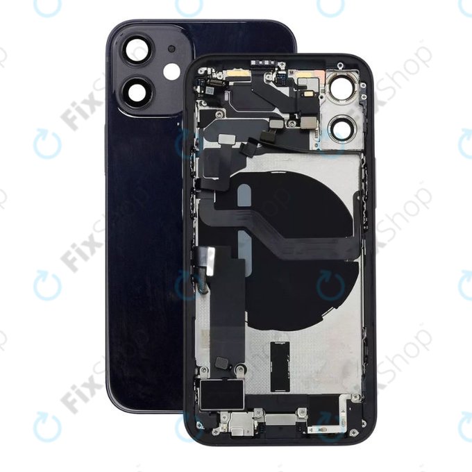 Apple iPhone 12 Mini - Petites pièces du boîtier arrière (noir)