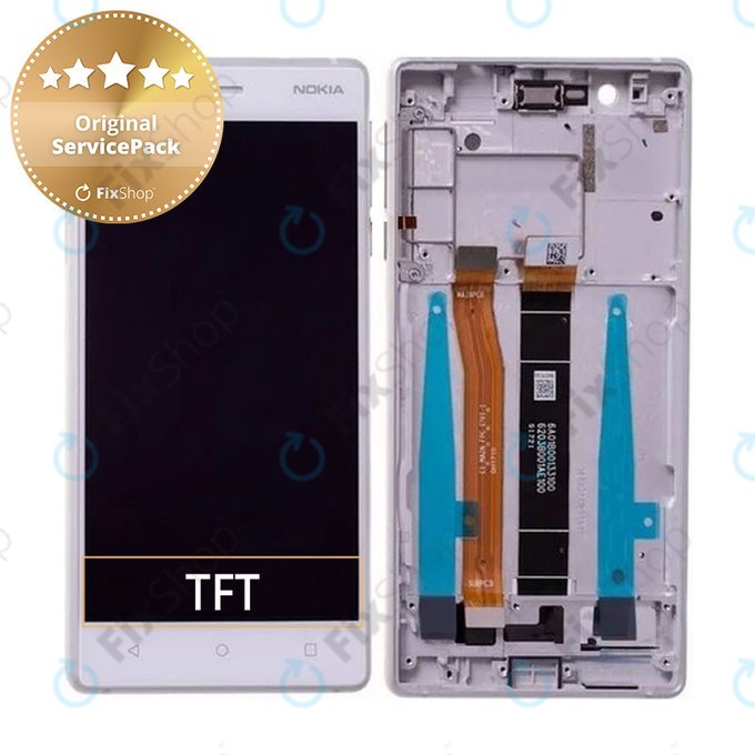 Nokia 3 - Écran LCD + Ecran Tactile + Cadre (Argent) - 20NE1SW0001 Genuine Service Pack