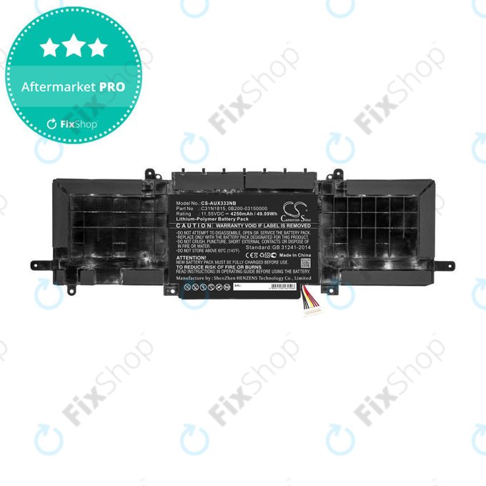 Batterie pour Asus Zenbook UX333FN, Zenbook UX333FA, 4250mAh, Li-Pol, 11.55V, C31N1815, HQ