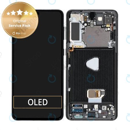 Samsung Galaxy S21 Plus G996B - Écran LCD + Écran tactile + Cadre (Phantom Black) - GH82-24554A, GH82-24553A, GH82-27267A Genuine Service Pack