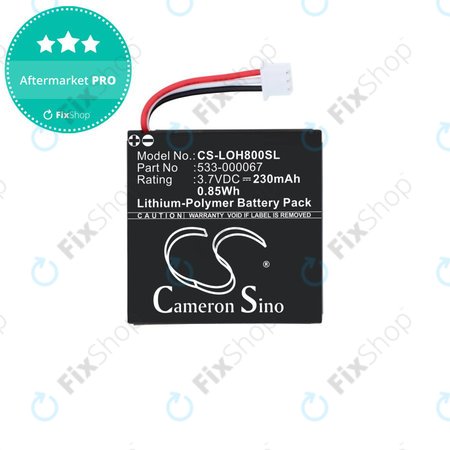Batterie pour Logitech H800, 230mAh, Li-Pol, 3.7V, 533-000067, HQ