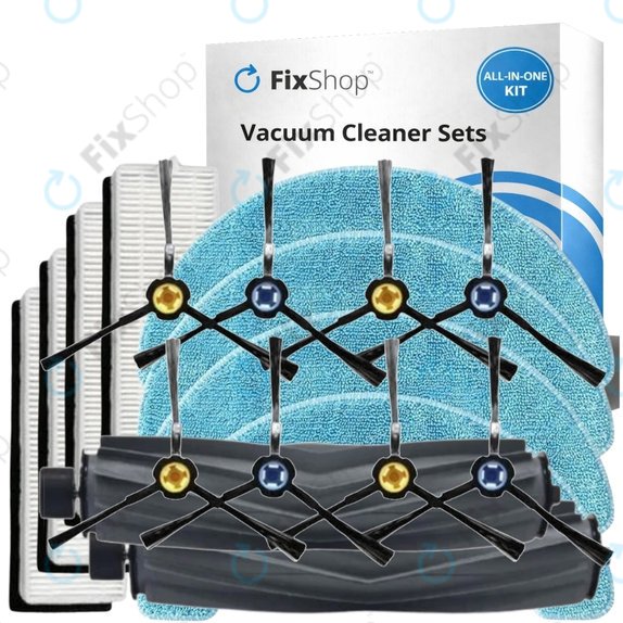 Kit de pièces de rechange pour ETA Falco Smart, Silvercrest SSR A1 SSR AL1, Tesla Robostar T83 (2x Brosse principale, 4x Filtre, 8x Brosse latérale, 4x Chiffon de vadrouille)