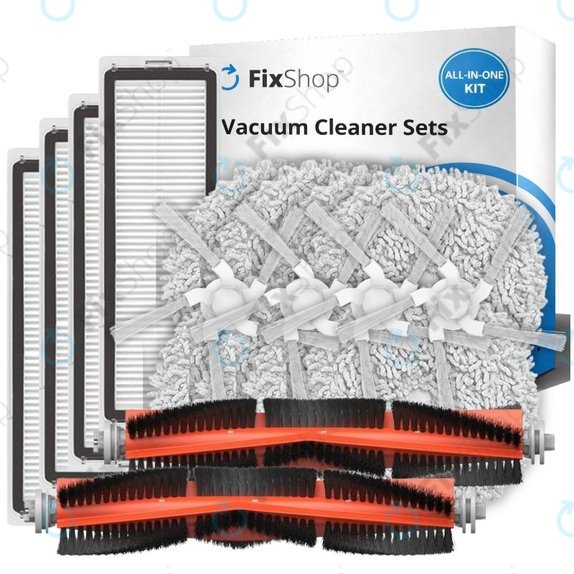 Kit de pièces de rechange pour Xiaomi Dreame Bot W10, W10 Pro (2x Brosses principales, 4x Filtres, 4x Brosses latérales, 4x Lingettes de lavage)