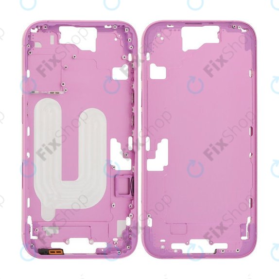 Apple iPhone 16 - Cadre central + Boutons d’alimentation + Volume (Pink)