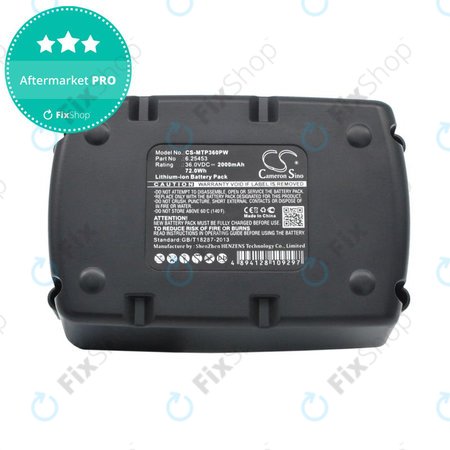 Batterie pour Metabo Ahs36v, Bha 36 Ltx Compact, 2000mAh, Li-Ion, 36V, 6.25453, HQ