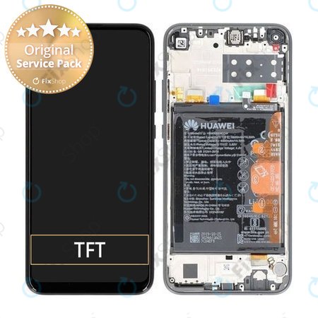 Huawei P40 Lite E - Écran LCD + Écran tactile + Cadre + Batterie (Noir minuit) - 02353FMW