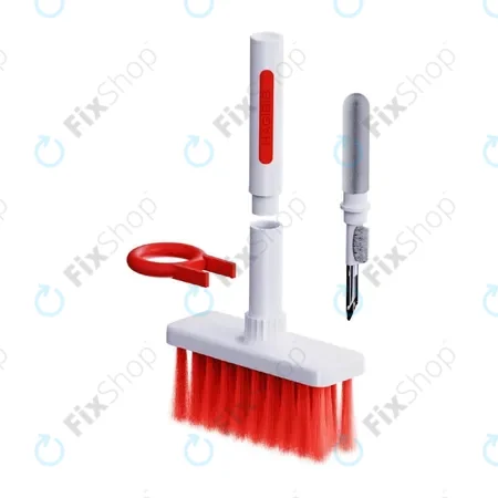 Brosse de nettoyage multifonctionnelle + stylo de nettoyage + extracteur de clé (rouge)