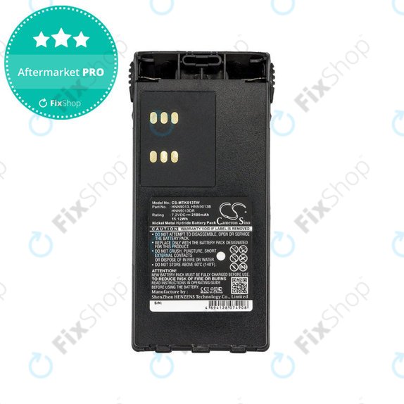 Batterie pour Motorola GP, HT, MTX, Pro-series, 2100mAh, Ni-MH, 7.2V, HNN9013, HQ