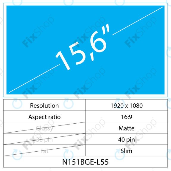 15,6 LCD Fin Mat 40 broches Full HD