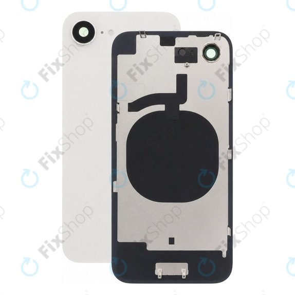 Apple iPhone 16e - Verre de la coque arriere + Verre de caméra + Plaque en métal (White)