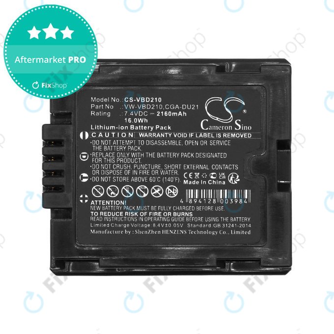 Batterie pour Panasonic NV, PV, VDR, Hitachi DZ, 2160mAh, Li-Ion, 7.4V, BZ-BP14S, HQ