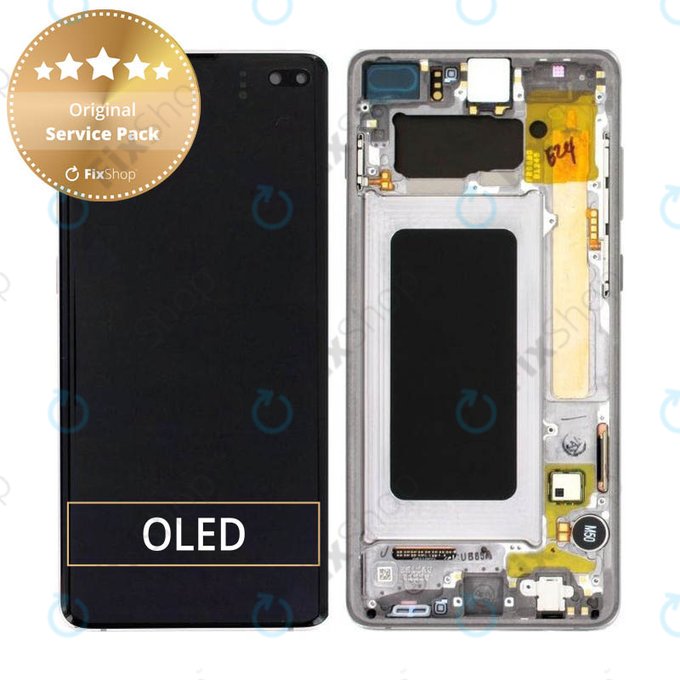 Samsung Galaxy S10 Plus G975F - Écran LCD + Écran Tactile + Cadre (Noir Prisme) - GH82-18849A, GH82-18857A, GH82-18834A Genuine Service Pack