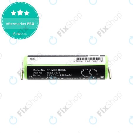 Batterie pour Moser Easy Style 1881, 2000mAh, Ni-MH, 1.2V, 1852-7531, HQ