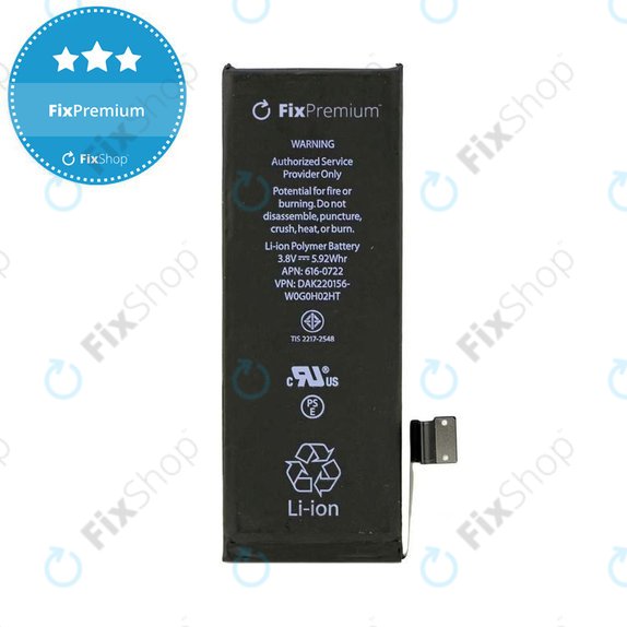 Batterie pour iPhone 5S, 1560mAh, FixPremium