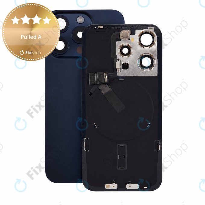 Verre de coque arrière pour iPhone 15 Pro, Blue Titanium, Pulled A