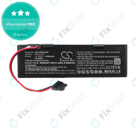 Batterie pour ETA Navaggio 2228, Cecotec Conga 3290, 3490, 3890, 3200mAh, Li-Ion, 14.4V, 49CE1533, HQ