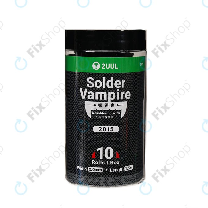 2UUL DW15 Solder Vampire - Fil de dé-soudage (20mm × 1.5m) - 10pcs