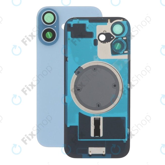 Apple iPhone 17 - Verre du boîtier arrière + Verre de la caméra + Cadre en métal + Aimant MagSafe (Mist Blue)