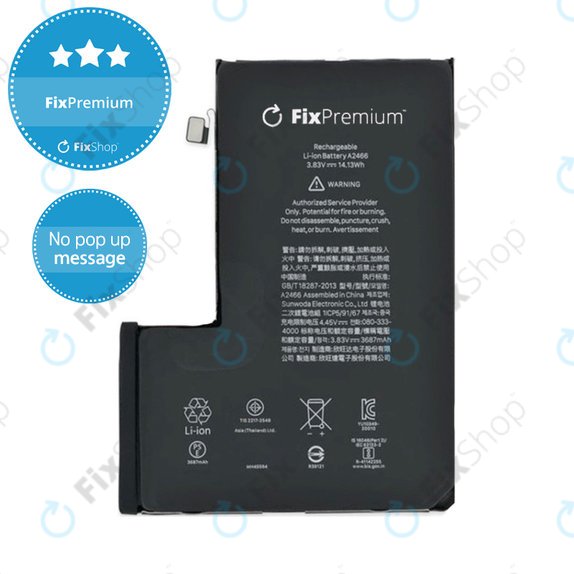 Batterie pour iPhone 12 Pro Max, 3687mAh, DIAGNOSTIC