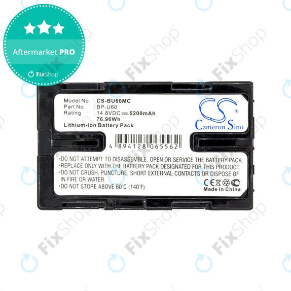 Batterie pour Sony HD422, PMW-100, 200, PMV-Ex1, F3, 5200mAh, Li-Ion, 14.8V, BP-U60, HQ