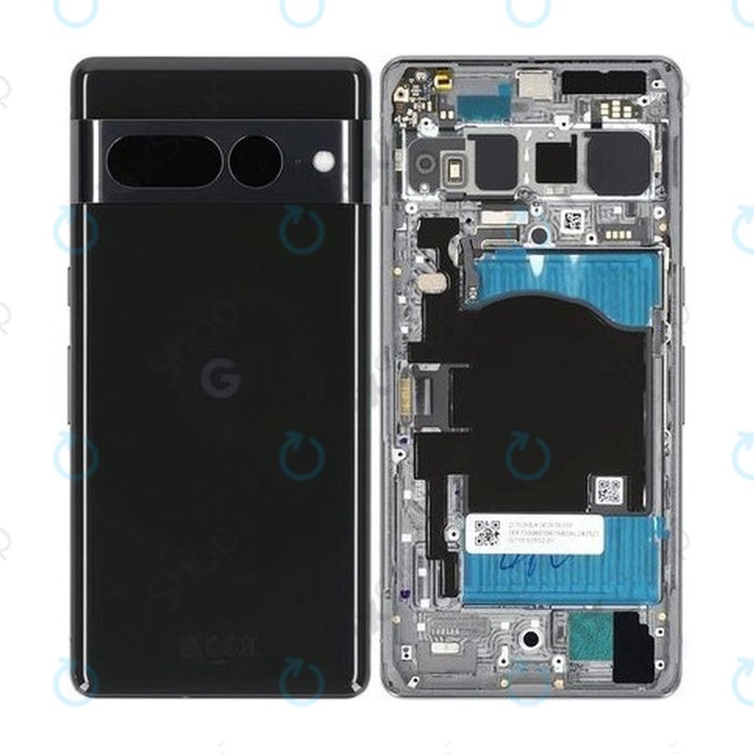 Google Pixel 7 Pro GP4BC GE2AE - Boîtier arrière (obsidienne) - G949-00295-01 Genuine Service Pack