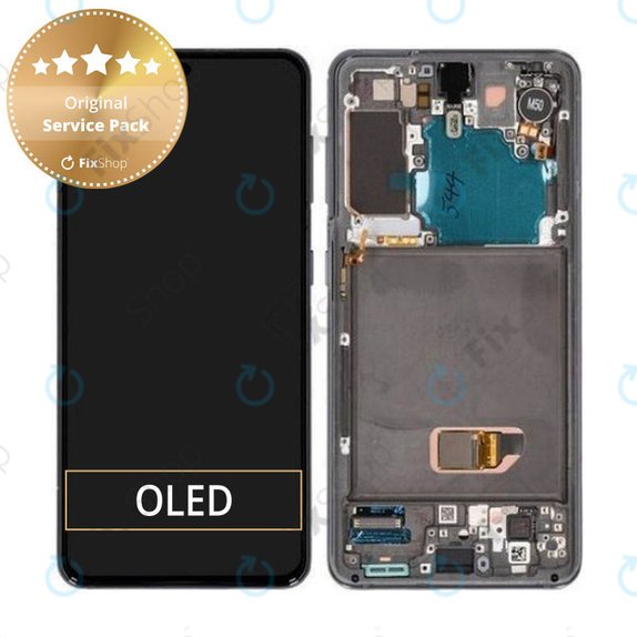 Samsung Galaxy S21 G991B - Écran LCD + Ecran Tactile + Cadre (Phantom Gray) - GH82-24544A, GH82-24545A Genuine Service Pack