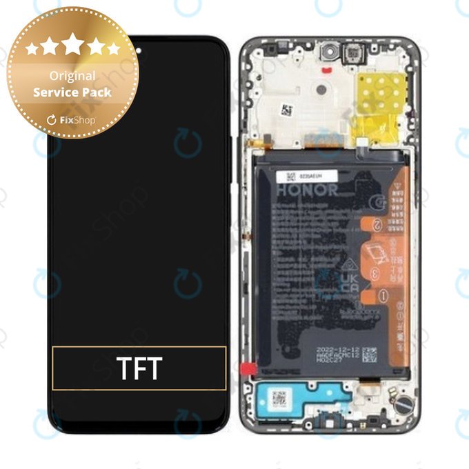 Honor X8a CRT-LX1 CRT-LX2 CRT-LX3 - Écran LCD + Écran Tactile + Cadre + Batterie (Noir Minuit) - 0235AEUH Genuine Service Pack