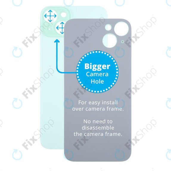 Apple iPhone 15 Plus - Verre du boîtier arrière avec plus grand trou pour l'appareil photo (Green)