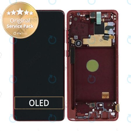 Samsung Galaxy Note 10 Lite N770F - Écran LCD + Écran tactile + Cadre (Aura Rouge) - GH82-22055C, GH82-22193C, GH82-22194C, GH82-22192C Genuine Service Pack