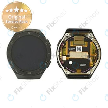 Huawei Watch GT2e Hector-B19R - Écran LCD + Ecran Tactile + Cadre (Graphite Black) - 02353MSK Genuine Service Pack