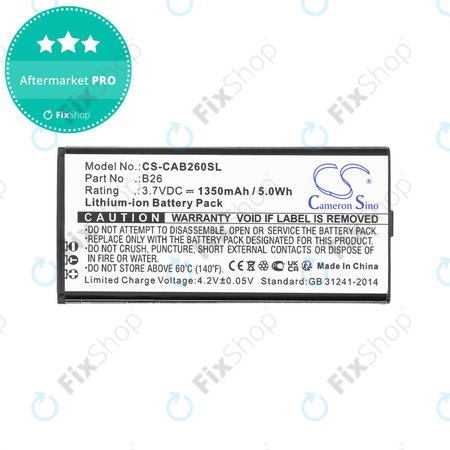 Batterie pour Cat B26, 1350mAh, Li-Ion, 3.7V, B26, HQ