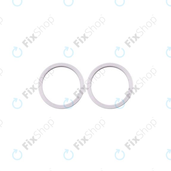 Apple iPhone 11, 12, 12 Mini - Cadre d'objectif de caméra arrière (Blanc) - 2pcs
