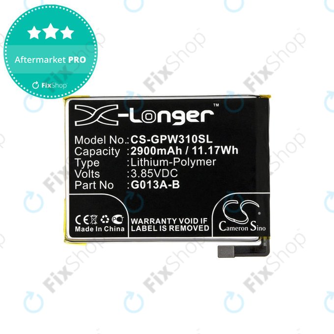 Batterie pour Google Pixel 3, 2900mAh, Li-Pol, 3.85 V, G013A-B, HQ