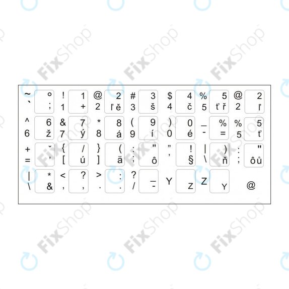 Autocollants CZ / SK (pour KBD noir) Genuine Service Pack