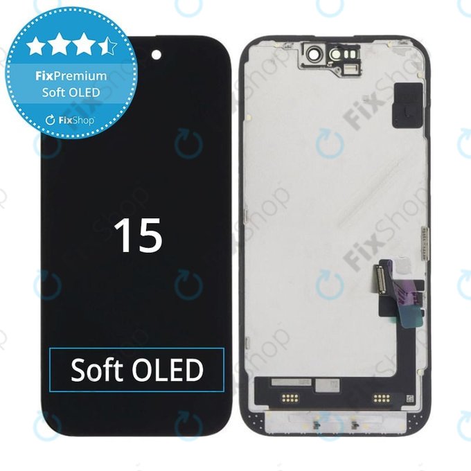 Écran Soft OLED pour iPhone 15 - Vitre tactile + Châssis, DIAGNOSTIC