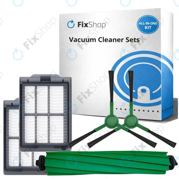 Kit de pièces de rechange pour iRobot Roomba Plus 405 Combo, 505 Combo (1x Brosse principale, 2x Filtre, 2x Brosse latérale)