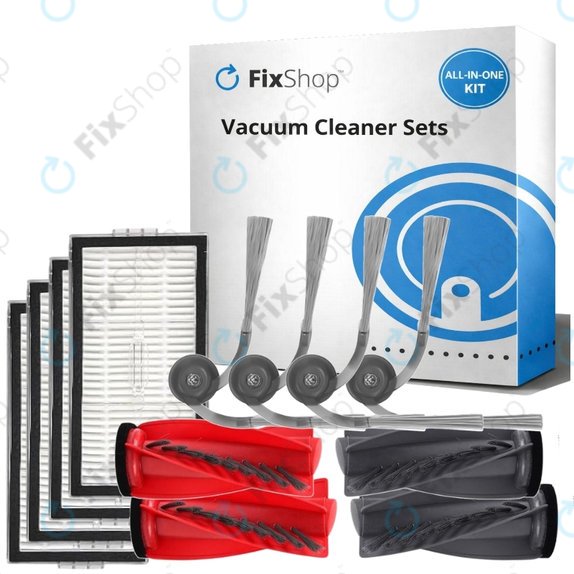 Kit de pièces de rechange pour Roborock Qrevo Edge 2 Pro (2x Brosse principale, 4x Filtre, 4x Brosse latérale)